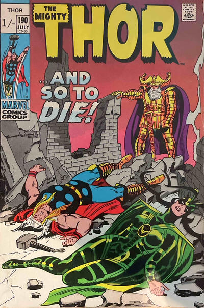 Cover for Thor (Marvel, 1966 series) #190 [British]