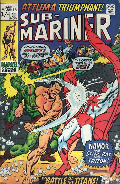 Cover for Sub-Mariner (Marvel, 1968 series) #31 [British]