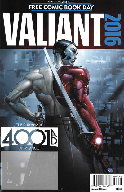 Cover for Valiant: 4001 A.D. FCBD Special (Valiant Entertainment, 2016 series) [Black Logo - Clayton Crain]