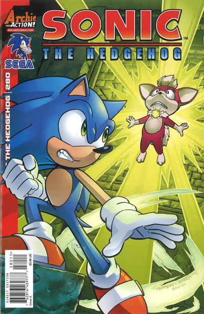 Cover for Sonic the Hedgehog (Archie, 1993 series) #280 [Cover A Jamal Peppers]