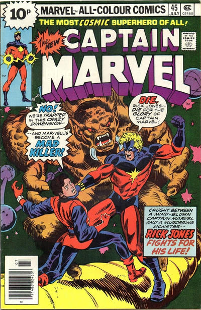 Cover for Captain Marvel (Marvel, 1968 series) #45 [British]