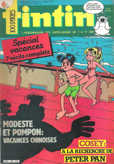 Cover for Le journal de Tintin (Le Lombard, 1946 series) #26/1984