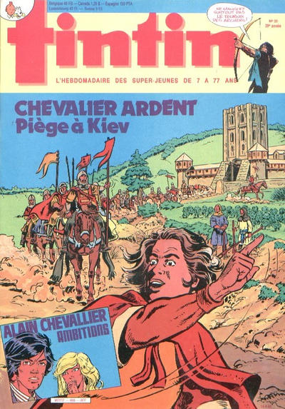 Cover for Le journal de Tintin (Le Lombard, 1946 series) #33/1984