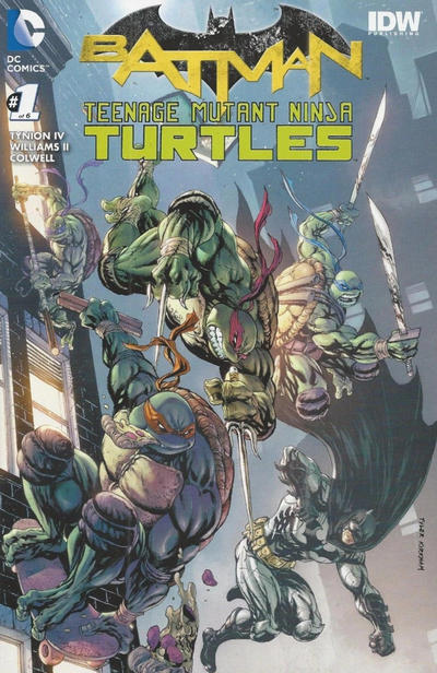 Cover for Batman / Teenage Mutant Ninja Turtles (DC, 2016 series) #1 [Hastings Tyler Kirkham Color Cover]