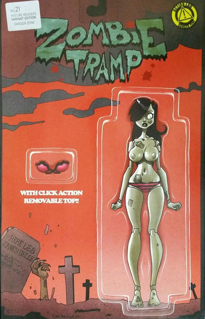 Cover for Zombie Tramp (Action Lab Comics, 2014 series) #21 [Dan Mendoza Risqué Action Figure Variant (Janey Belle)]