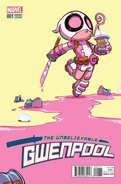 Cover for The Unbelievable Gwenpool (Marvel, 2016 series) #1 [Variant Edition - Skottie Young Cover]