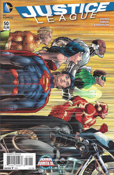 Cover for Justice League (DC, 2011 series) #50 [John Romita Jr. Cover]