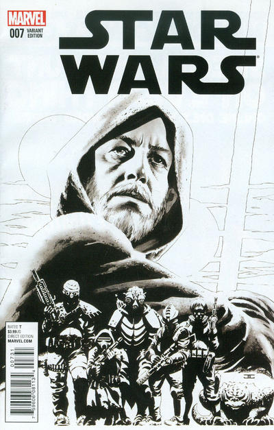Cover for Star Wars (Marvel, 2015 series) #7 [Incentive John Cassaday Black and White Variant]