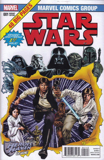 Cover for Star Wars (Marvel, 2015 series) #1 [Heroes Haven Exclusive Mike Perkins Variant]