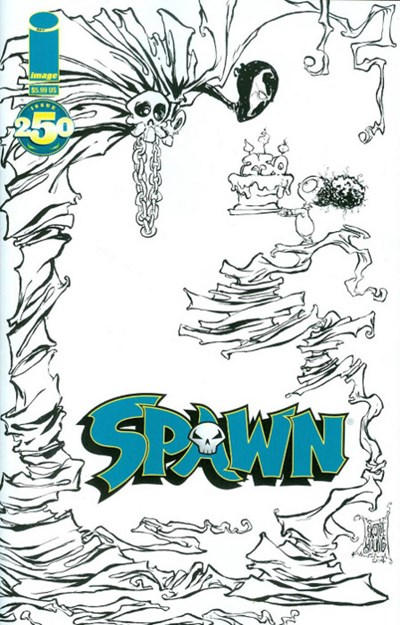 Cover for Spawn (Image, 1992 series) #250 [Cover J - Skottie Young - Retailer Incentive Sketch Cover]