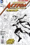 Cover for Action Comics (DC, 2011 series) #14 [Rags Morales Black & White Cover]