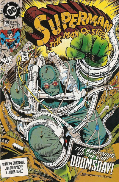 Cover for Superman: The Man of Steel (DC, 1991 series) #18 [Fourth Printing]
