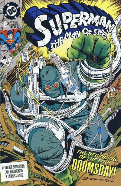 Cover for Superman: The Man of Steel (DC, 1991 series) #18 [Second Printing]