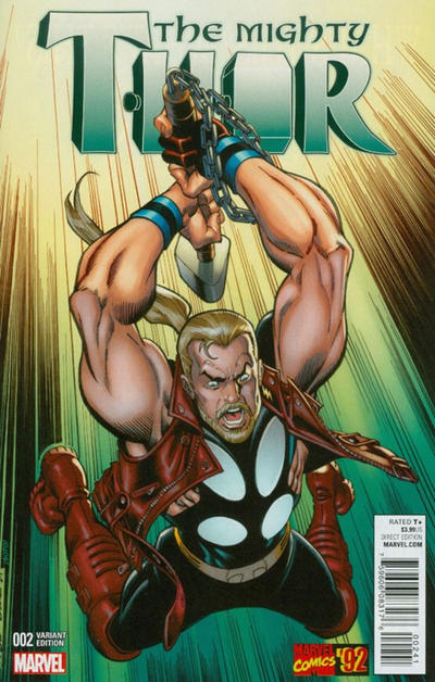 Cover for Mighty Thor (Marvel, 2016 series) #2 [Incentive Ron Frenz Marvel ‘92 Variant]