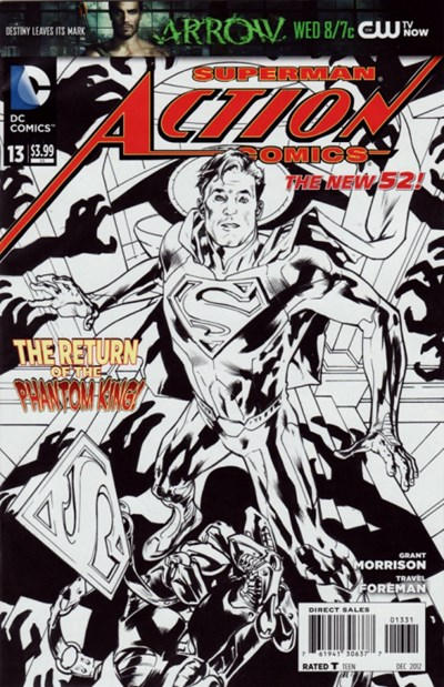 Cover for Action Comics (DC, 2011 series) #13 [Bryan Hitch Black & White Cover]