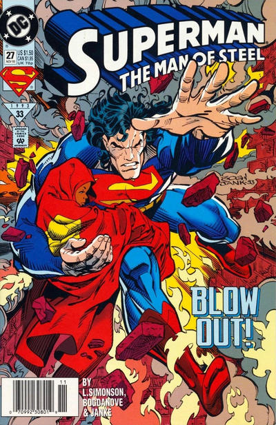 Cover for Superman: The Man of Steel (DC, 1991 series) #27 [Newsstand]