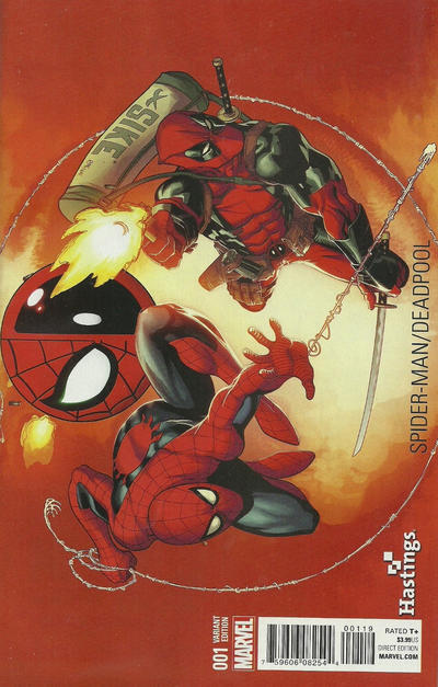 Cover for Spider-Man / Deadpool (Marvel, 2016 series) #1 [Variant Edition - Hastings Exclusive - Ed McGuinness Cover]