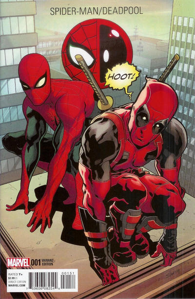 Cover for Spider-Man / Deadpool (Marvel, 2016 series) #1 [Variant Edition - Deadpool Meme - Will Sliney Cover]