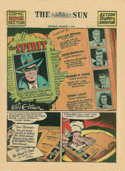 Cover for The Spirit (Register and Tribune Syndicate, 1940 series) #3/7/1943 [Baltimore Sun Edition]