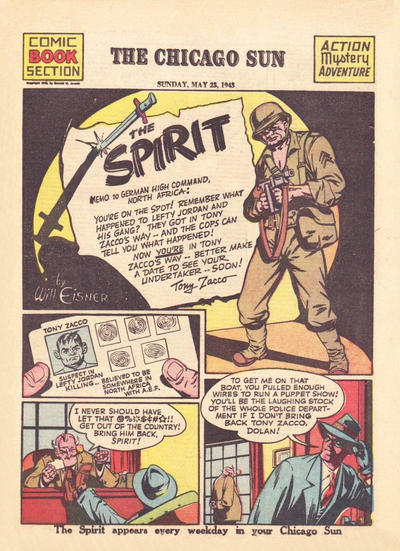 Cover for The Spirit (Register and Tribune Syndicate, 1940 series) #5/23/1943 [Chicago Sun Edition]