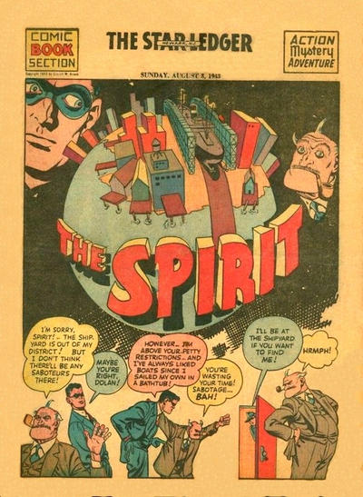 Cover for The Spirit (Register and Tribune Syndicate, 1940 series) #8/8/1943 [Newark NJ Edition]
