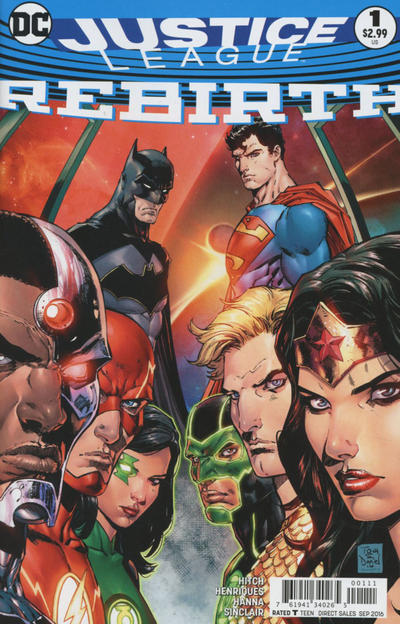 Cover for Justice League: Rebirth (DC, 2016 series) #1 [Tony S. Daniel Cover]