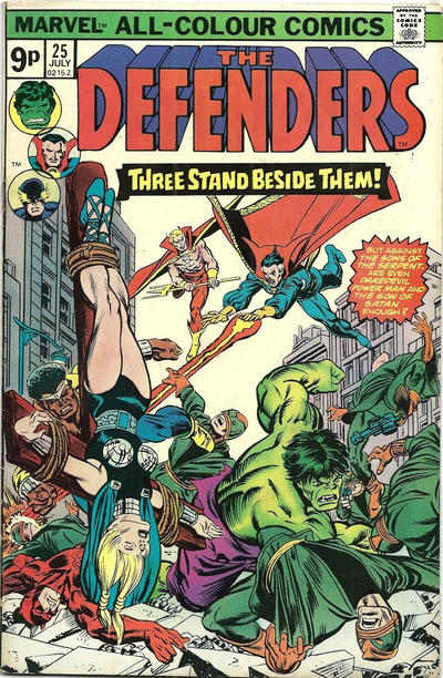 Cover for The Defenders (Marvel, 1972 series) #25 [British]