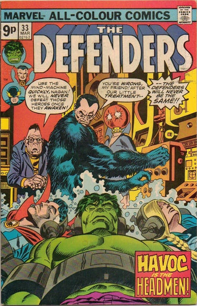 Cover for The Defenders (Marvel, 1972 series) #33 [British]
