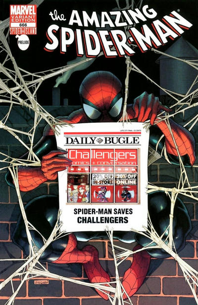 Cover for The Amazing Spider-Man (Marvel, 1999 series) #666 [Variant Edition -  Challengers Bugle Exclusive]