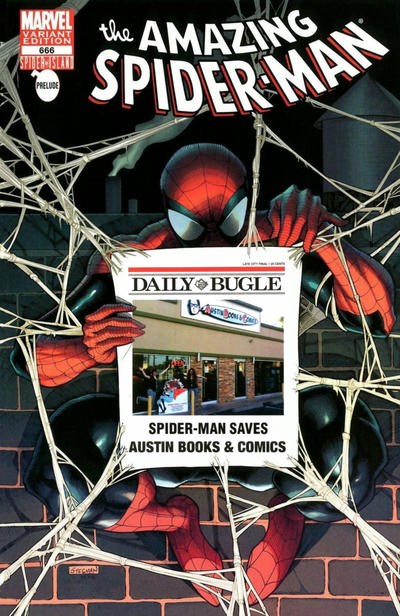 Cover for The Amazing Spider-Man (Marvel, 1999 series) #666 [Variant Edition - Austin Books & Comics Bugle Exclusive]