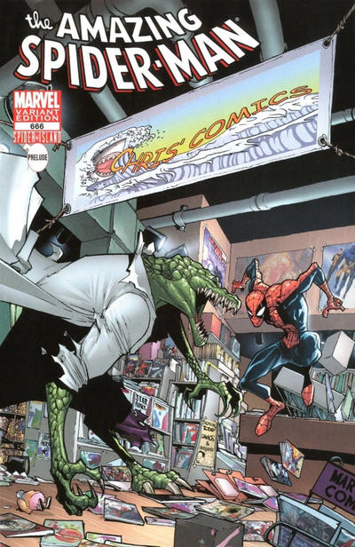 Cover for The Amazing Spider-Man (Marvel, 1999 series) #666 [Variant Edition - Chris' Comics Store Exclusive]