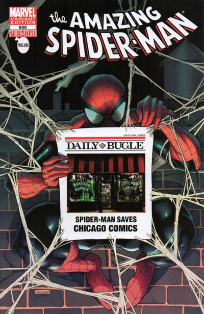 Cover for The Amazing Spider-Man (Marvel, 1999 series) #666 [Variant Edition - Chicago Comics Bugle Exclusive]