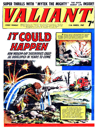 Cover for Valiant (IPC, 1964 series) #11 March 1967