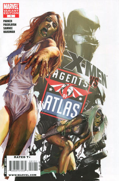 Cover for X-Men vs. Agents of Atlas (Marvel, 2009 series) #1 [Zombie Variant]