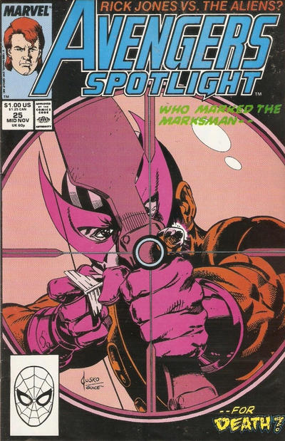 Cover for Avengers Spotlight (Marvel, 1989 series) #25 [Direct]