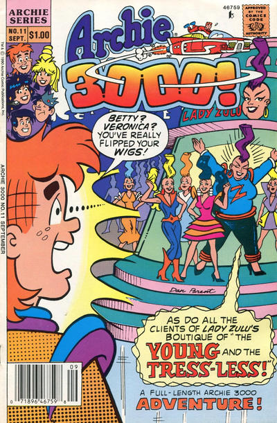 Cover for Archie 3000 (Archie, 1989 series) #11 [Newsstand]