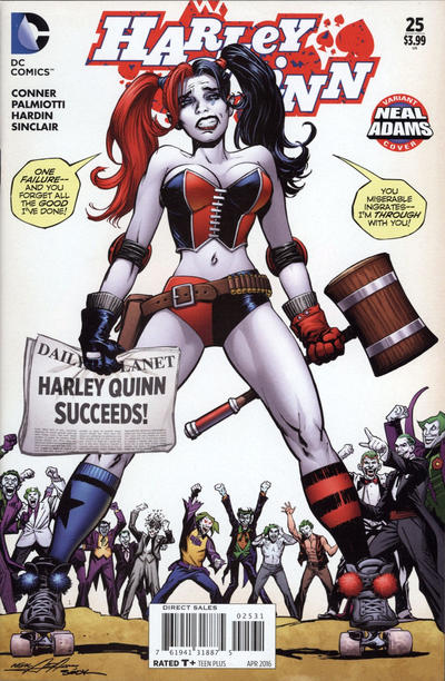 Cover for Harley Quinn (DC, 2014 series) #25 [Neal Adams Cover]