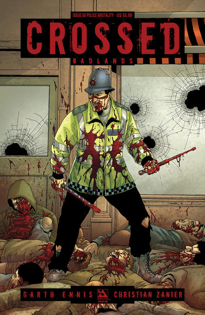 Cover for Crossed Badlands (Avatar Press, 2012 series) #50 [2014 Denver Comic Con Exclusive Police Butality Variant - Jacen Burrows]