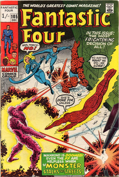 Cover for Fantastic Four (Marvel, 1961 series) #105 [British]