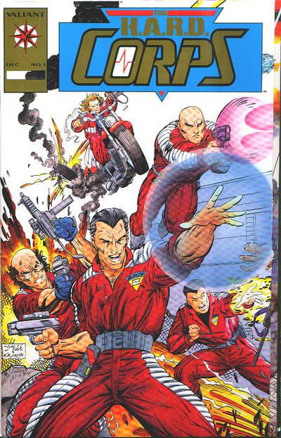 Cover for The H.A.R.D. Corps (Acclaim / Valiant, 1992 series) #1 [Gold Logo version]