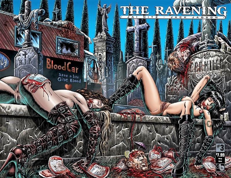 Cover for Ravening (Avatar Press, 2016 series) #3 [Wrap Nude variant]