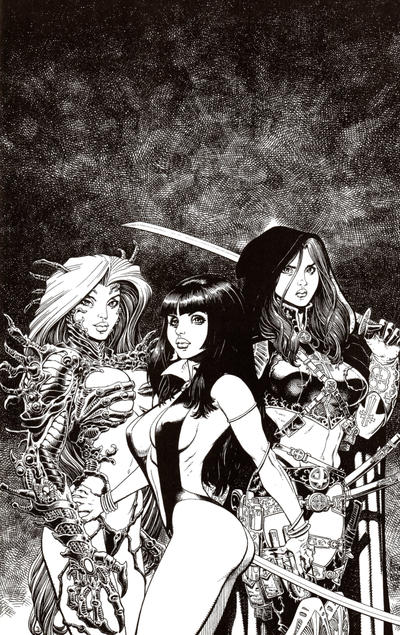 Cover for Witchblade / The Magdalena / Vampirella (Image / Harris, 2003 series) [Black and White Variant]