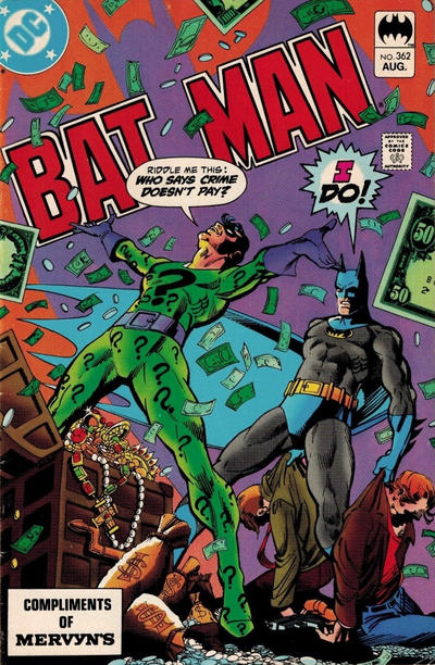 Cover for Batman (DC, 1940 series) #362 [Compliments of Mervyn's]