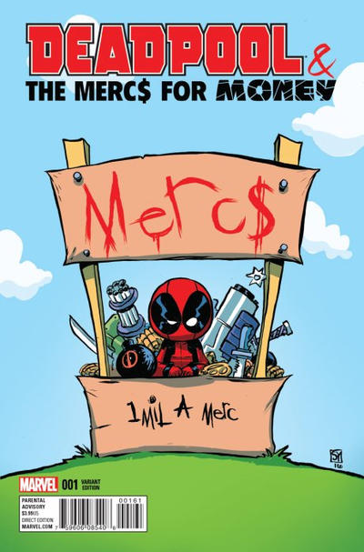 Cover for Deadpool & the Mercs for Money (Marvel, 2016 series) #1 [Skottie Young Variant]