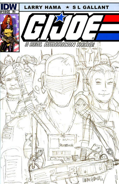 Cover for G.I. Joe: A Real American Hero (IDW, 2010 series) #180 [Cover RI - Incentive Larry Hama Sketch Variant]
