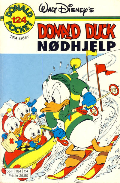 Cover for Donald Pocket (Hjemmet / Egmont, 1968 series) #124 - Donald Duck Nødhjelp [1. opplag]
