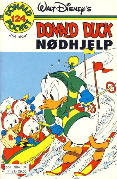 Cover for Donald Pocket (Hjemmet / Egmont, 1968 series) #124 - Nødhjelp [Reutsendelse]