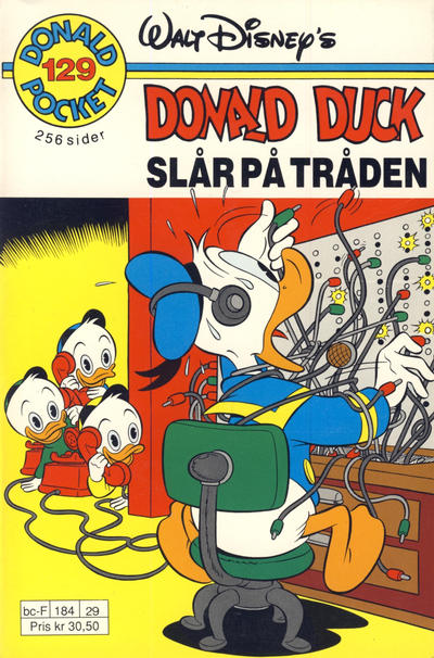 Cover for Donald Pocket (Hjemmet / Egmont, 1968 series) #129 - Donald Duck slår på tråden [1. opplag]