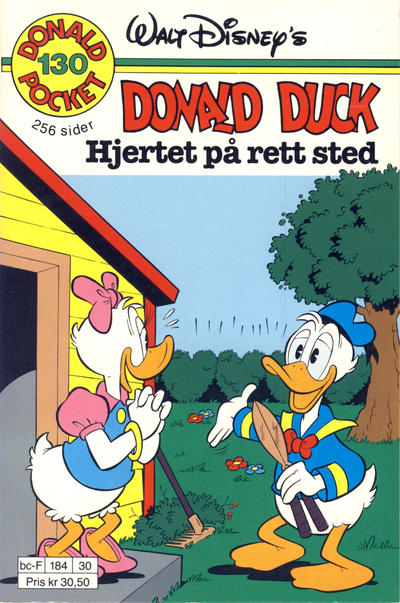 Cover for Donald Pocket (Hjemmet / Egmont, 1968 series) #130 - Hjertet på rett sted [1. opplag]