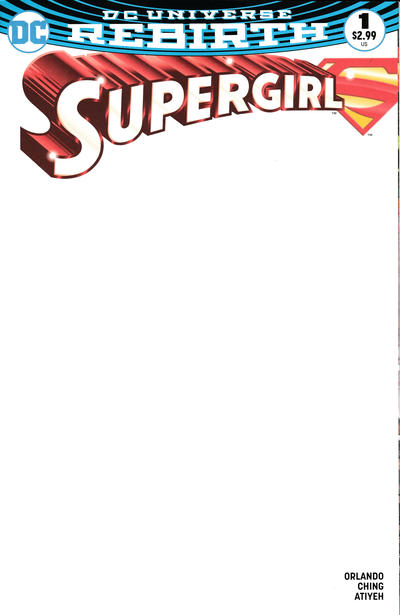 Cover for Supergirl (DC, 2016 series) #1 [Blank Cover]